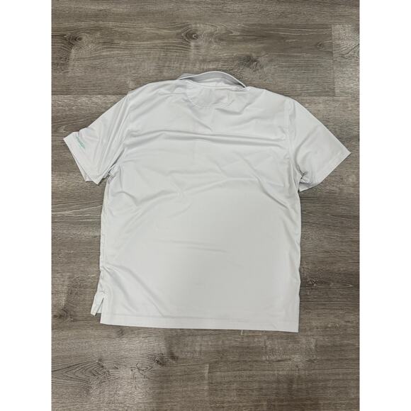 Chubbies Polo Shirt Mens Medium White Performance Stretch Palm Tree Golf - Picture 2 of 5